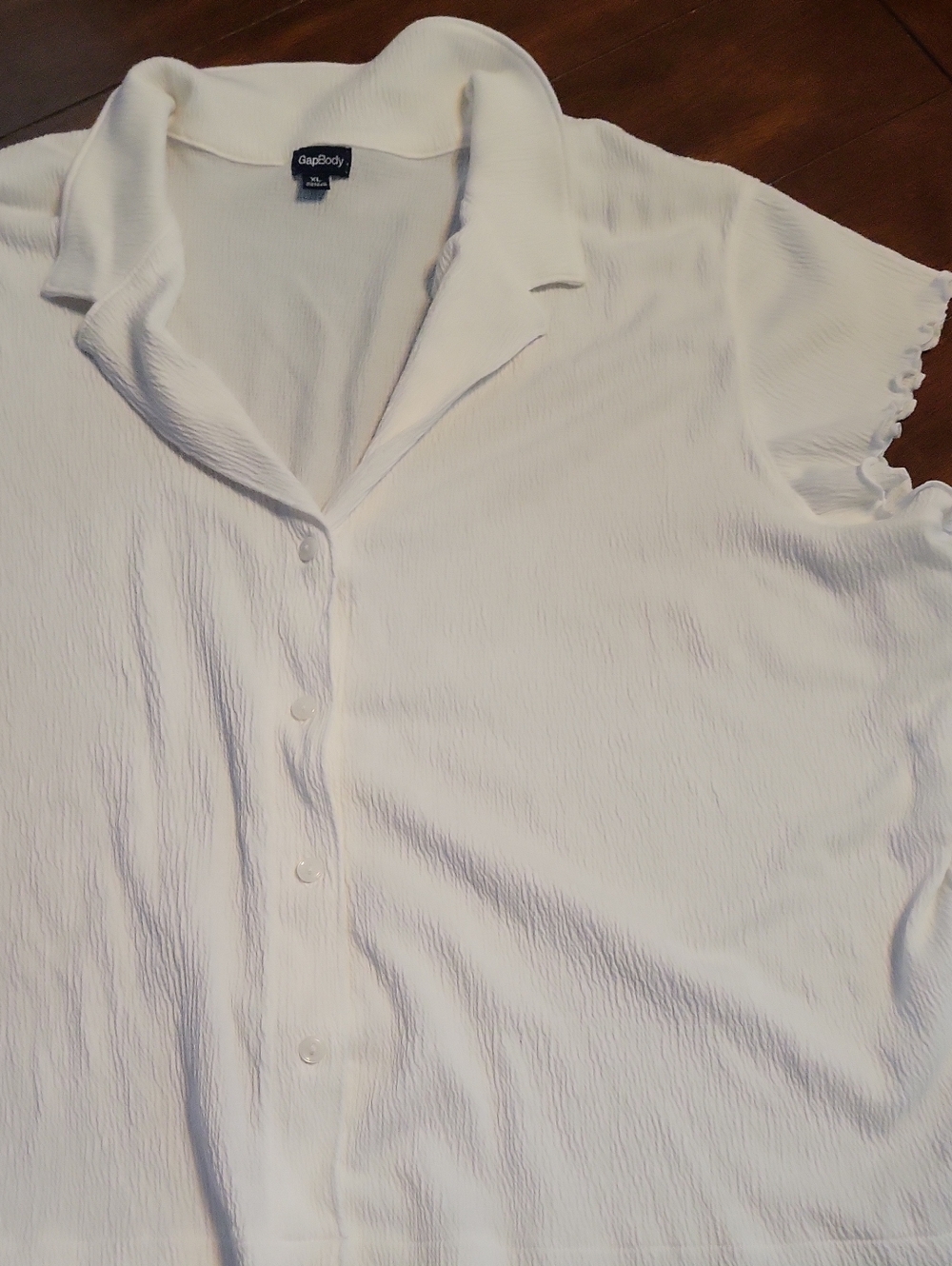 GapBody White Short-Sleeve Button Down Shirt